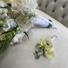 White Green bridal Set