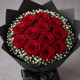 Red Explorer Rose Bouquet