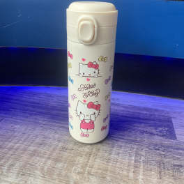 Hello Kitty travel tumbler with pink bow graphics