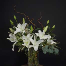 Elegant lily vase arrangement