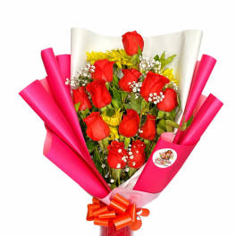 docena de rosas Rojas en Jarron