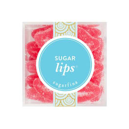 Box of pink sugar-coated gummy candies with a blue label