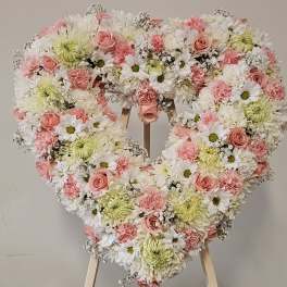 White &Pink Heart