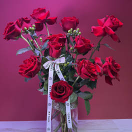 ‘LOVE AND PASSION’ Dozen Long Stemmed Red Roses