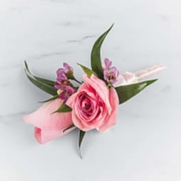 Pink Rose Boutonnière by BloomNation™
