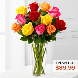 12 Mixed Color Roses