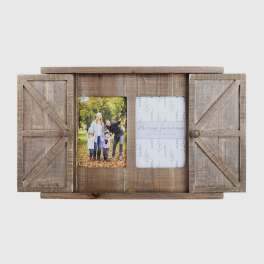 Rustic wooden wall frame with two photo slots