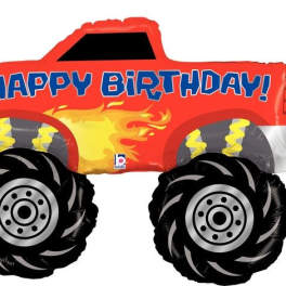 40" Jumbo Monster Truck Happy Birthday Mylar
