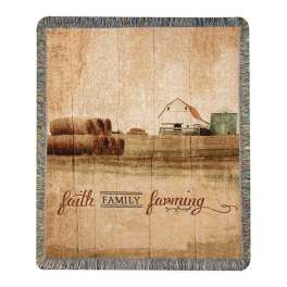 Faith Family Farming Tapestry Throw