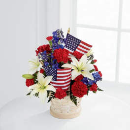 America The Beautiful Floral Basket