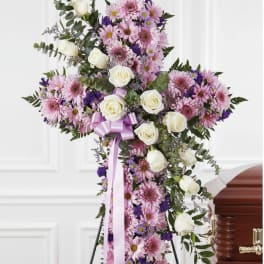 Peace And Prayers Lavander Standing Cross