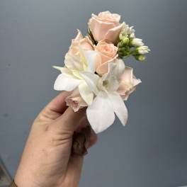 blush orchid corsage