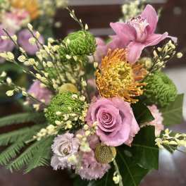florist choice with exotics and roses (larger than shown)