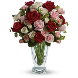 Cupid's Creation with Red Roses