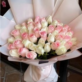 Pink & White Roses Bouquet