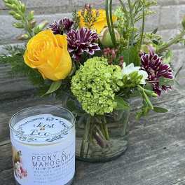 Flowers and a Scented Candle