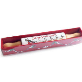 Holiday rolling pin in a red gift box