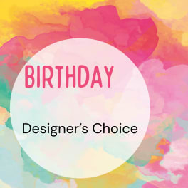 Colorful birthday designer's choice card with watercolor background