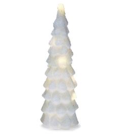 Tall white cone-shaped decorative tree with layered translucent petals