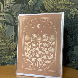 Framed botanical art print with flowers and the words "dream the impossible"