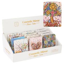 Display box of floral-pattern cosmetic mirrors