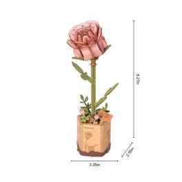 Pink paper rose in a small decorative box with a "for you" tag