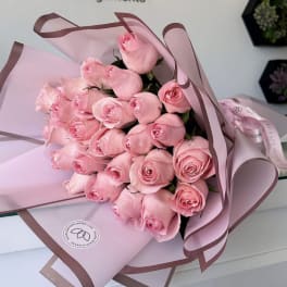 25 Long Stem Pink Roses Bouquet
