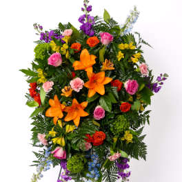 Our Bold Collection: Diamond Easel Spray in Colorful Blooms