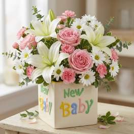 New Baby White and Pink
