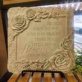 "Because someone we love is in Heaven" Memorial stone with stand