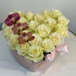 Luxury Orchid Heart Box