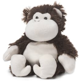 Plush monkey stuffed animal sitting on a white background