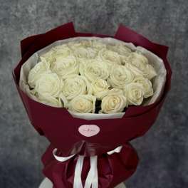 Playa Blanca Roses, white roses bouquet