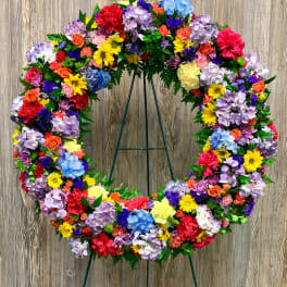 Large Rainbow Wreath