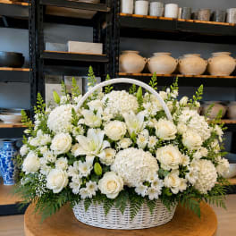 Serene White Sympathy Basket