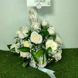 caja de rosas blancas virgen