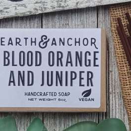 Blood Orange &amp; Juniper Handcrafted Vegan Soap - Earth &amp; Anchor Soap Co (BB)