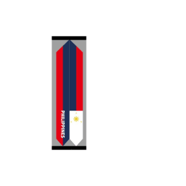 Vertical Philippines flag banner on a white background