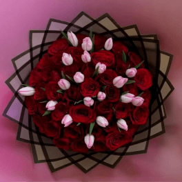 RED ROSES AN TULIPS