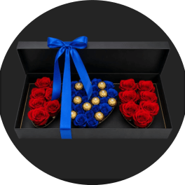 I love you choco red blue