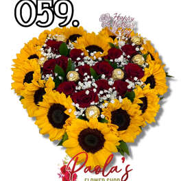 Golden Heart Rose & Sunflower Box