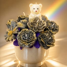 Father’s Day Midnight Bloom Candle Arrangement