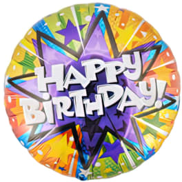 Colorful birthday balloon with "Happy Birthday" text