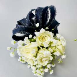 White Rose Corsage by Almaden Valley Flowers™