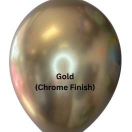 Gold chrome balloon with a reflective finish