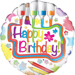 18" Artistic Birthday Balloon