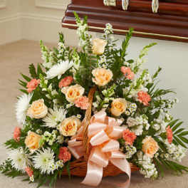Thoughts and Prayer Fireside Basket peach