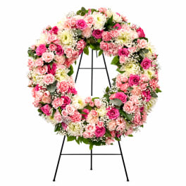 Blushing Serenity Sympathy Wreath