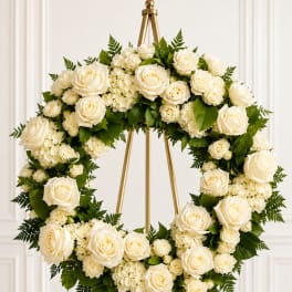 White peace Open wreath