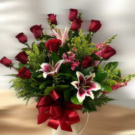Pitcher With Red Roses
